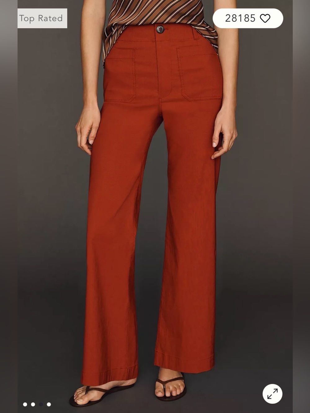 Maeve The Colette Full Length Wide Leg Pants in Vintage Red Size 30. NWT